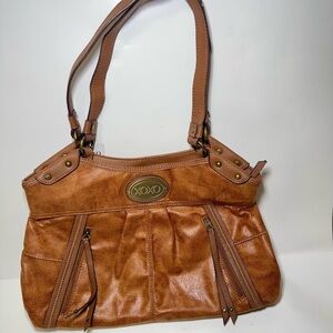 XOXO Brown Faux Leather Shoulder Bag Tote Purse New With Tags